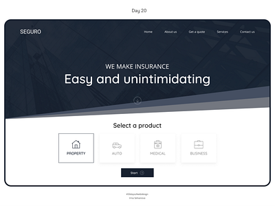Insurance website 30daysofwebdesign concept design