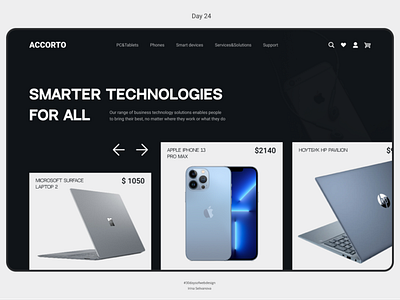 Technology products website 30daysofwebdesign concept design