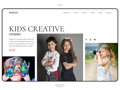 Website of a kids creative studio 30daysofwebdesign concept design