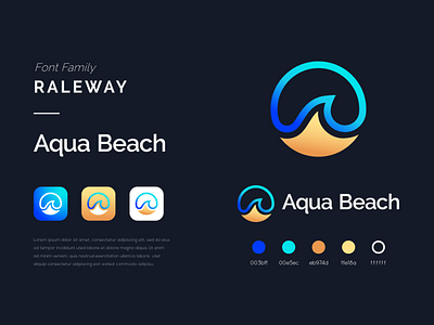 Aqua Beach app logo design brand design brand identity branding brandmark corporate branding custom logo design flat design graphic design icon icon design identity designer illustration logo logo design logomark logotype minimal logo symbol website logo design