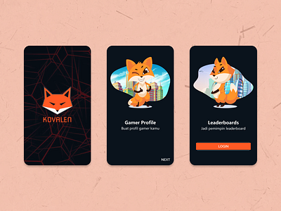 Splash Screen and Onboarding Screen app design game gaming illustration logo mobile mobileapp ui ux