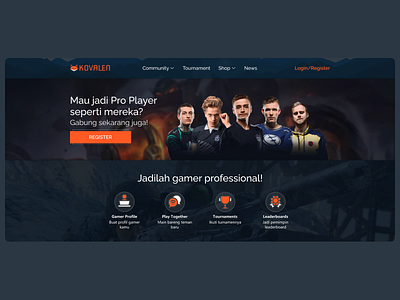 Game Social Network Landing Page