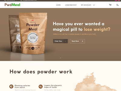 Powder Meal UI and UX design branding design ui ux ui design uiux web