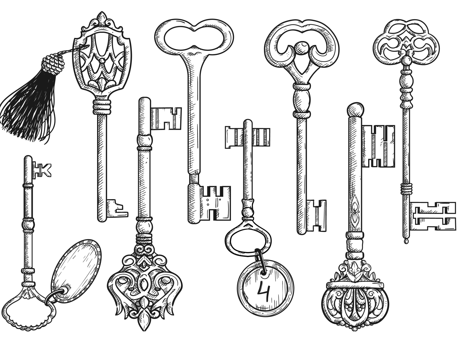 Hand drawing vector Keys in sketch style by MaryRedchytsArt on Dribbble