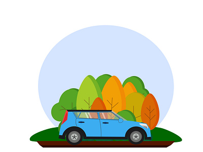 a trip out of town art beginner car car illustration landscape