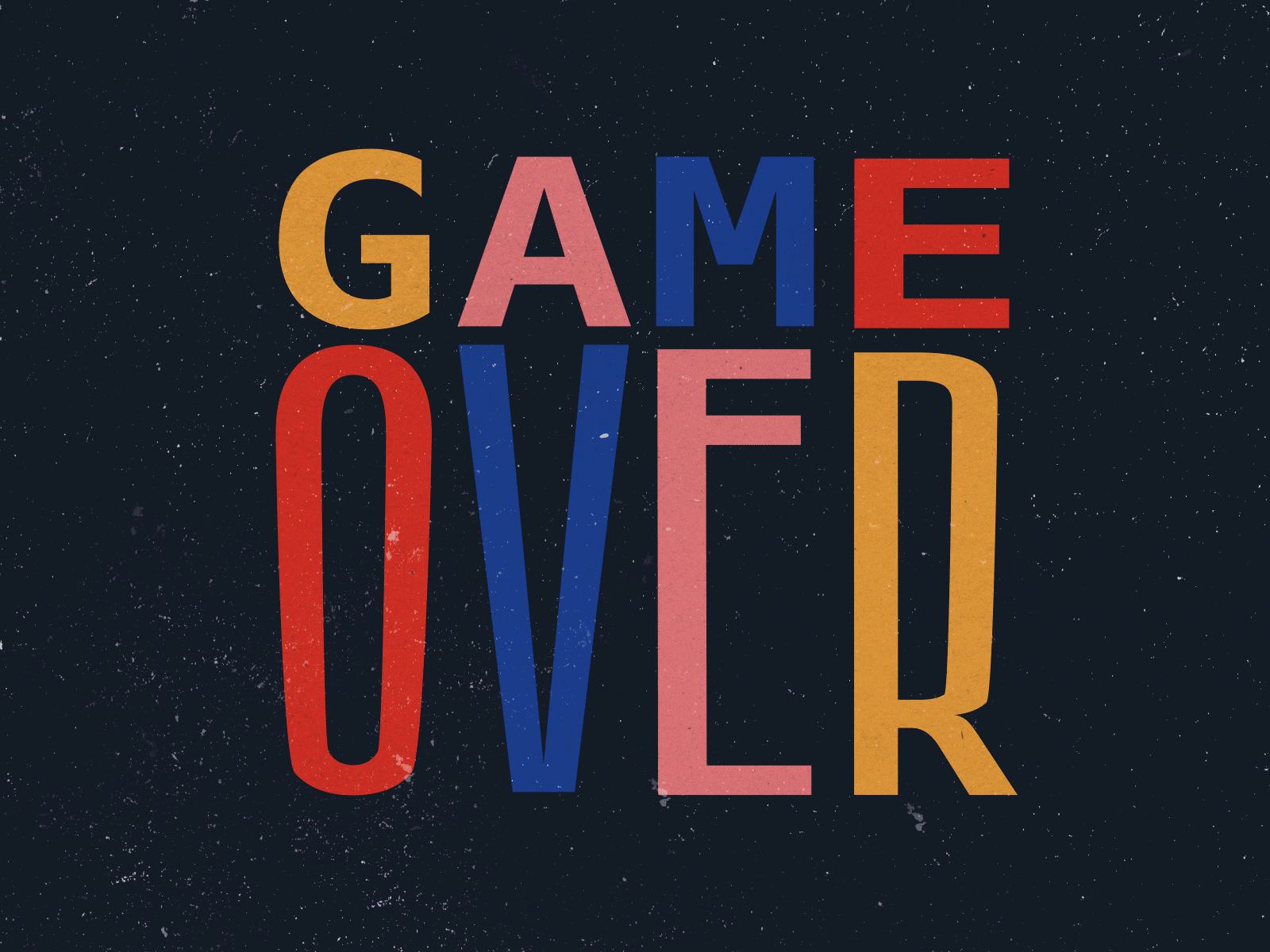 Game Over 🎲 2d 2d animation aftereffects animation design game over gif minimal motion typography vector