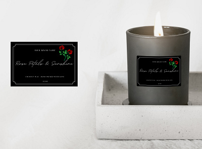 Black Candle Label Design candle label design graphic design illustration label label design package packaging product