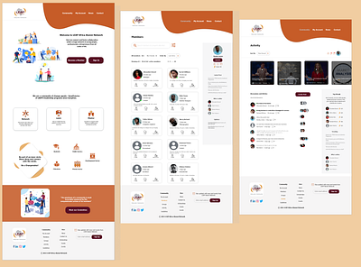 LEAP Alumni Portal Re-design of Home, Members and Activity Pages design ui web