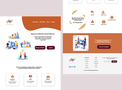 LEAP Alumni Home Page design ui web