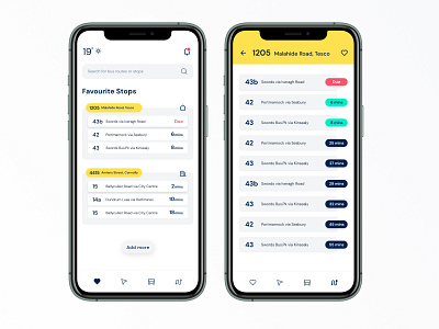 Bus Time Tracker App app app concept app design bus bus time cards ui dublin dublin bus figma illustration iphone landingpage minimal mobile prototype public transport ui ux ux design uxdesign