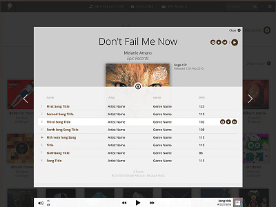 Album details page overlay album music overlay player pulselocker