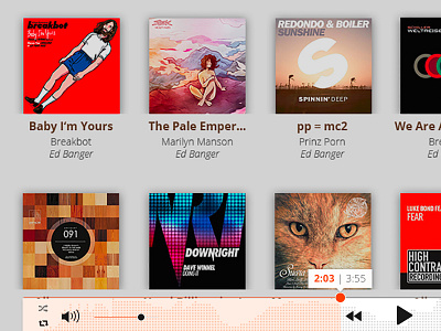 Music player Pulselocker user interface