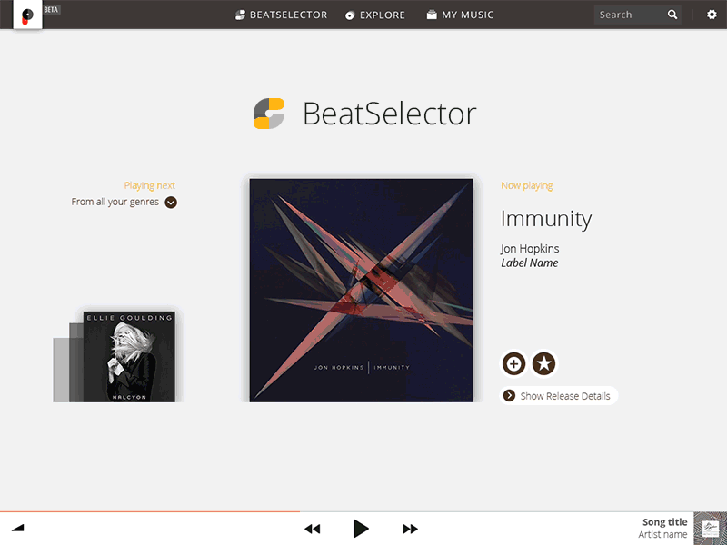 Loading experience in beatselector animation cover design dj loading music next player pulselocker song