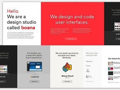 Boana Website boana design horizontal landing page scroll studio website