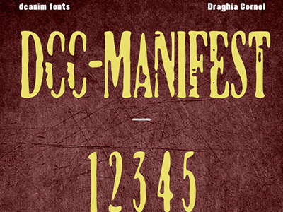Dcc-Manifest font cornel dccanim destroyed draghia font grunge manifest propaganda red tall