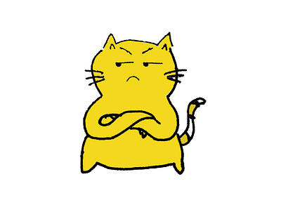 resentment cat cartoon drawing resentful cat yellow cat