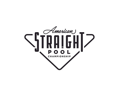 Straight Pool Championship Logo american billiard billiards branding branding design championship competition illustration logo pool straight tournament type typography