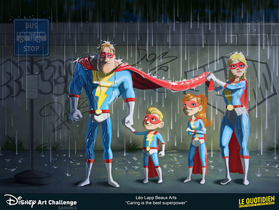 Caring is the best superpower art characterdesign contest digitalart digitalartist digitalwork disney everyday art family illustration kids pixar rain superheroes superpower