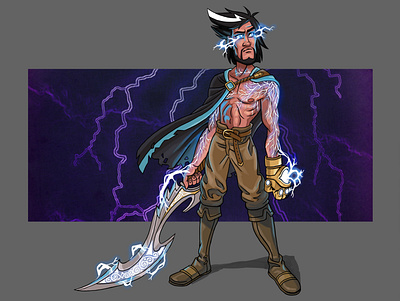 thunderboy character characterart characterdesign digitalart digitaldrawing drawing illustration poser superhero sword thunder
