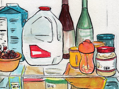 What's In Your Fridge? food illustration gouache illustration refrigerators