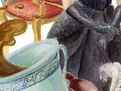 Ideas acrylic editorial illustration fashion painting teacup