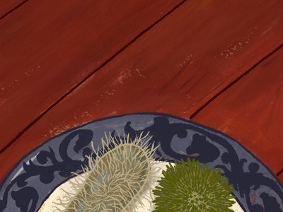 What's for dinner? acrylic illustration microbes plate