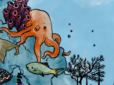 Private Commission commission digital art illustration octopus sea life