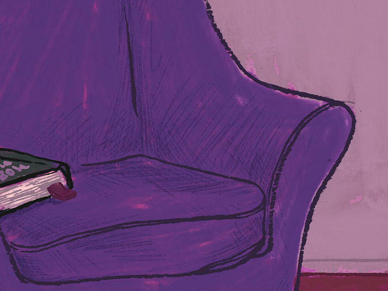 Reading Chair By Michelle Kondrich Dribbble Reading Chair Purple Wip Ilration