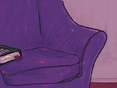 Reading Chair chair illustration purple reading wip