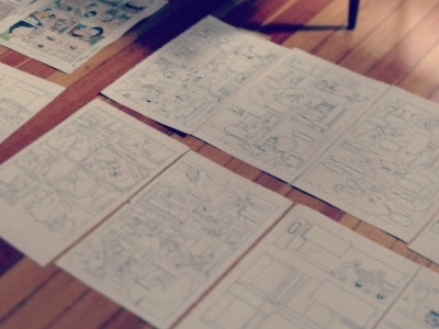 Comic Pages in Progress comics inking