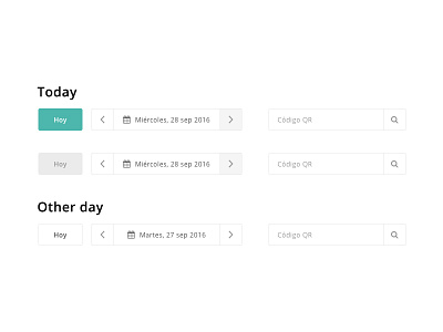 Dashboard Toolbar - Today options calendar date picker toolbar