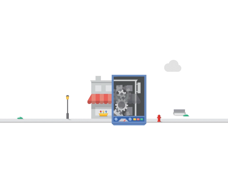 What's inside? gif animation xray truck building shop