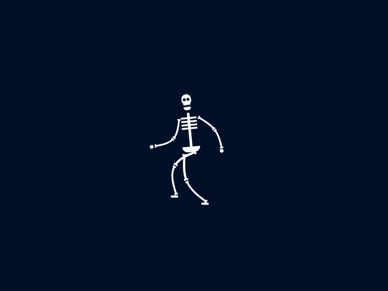 Bendybones aftereffects animation gif skeleton vector walk