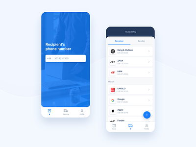 Shipping app screens app application branding clean detail digital identity ios list mobile mobile ui navigation neutral product design shipping simple simplicity tracking ui ux