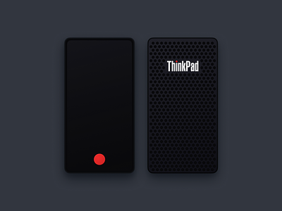 ThinkPad phone concept black branding button clean concept control flat mobile mouse navigation phone red dot smartphone