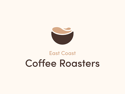 East Coast Coffee Roasters logo concept 2021 bean branding clean coffee concept cream cup flat identity illustration logo logodesign minimal simple typography