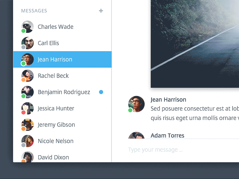 Who's typing? animation chat gif team ui web wip