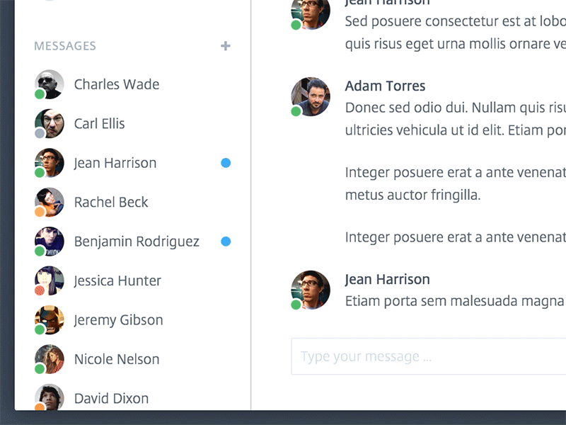 Who's typing in our team room? animation chat gif team ui web wip