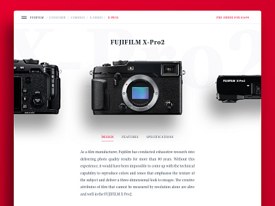 X-Pro2 Product Page Concept concept product web wip