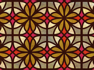 Stained Glass floral flowers pattern stained glass thick lines