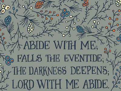Abide with me calendar flowers hand lettering hymn hymns pattern patterns