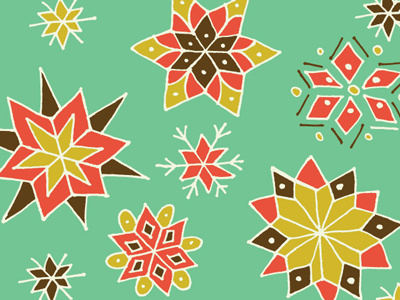 oh the weather outside is frightful... christmas folk art pattern snowflakes