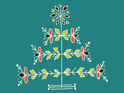O Christmas Tree... christmas folk art illustration tree