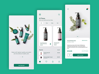 Skincare Mobile App app design minimal product design productdesign typography ui ux