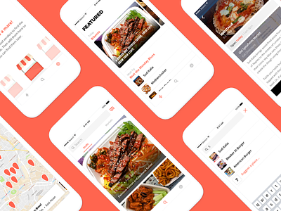 Streats-Mobile App app food minimal mobile orange street food uiux user experience user interface white