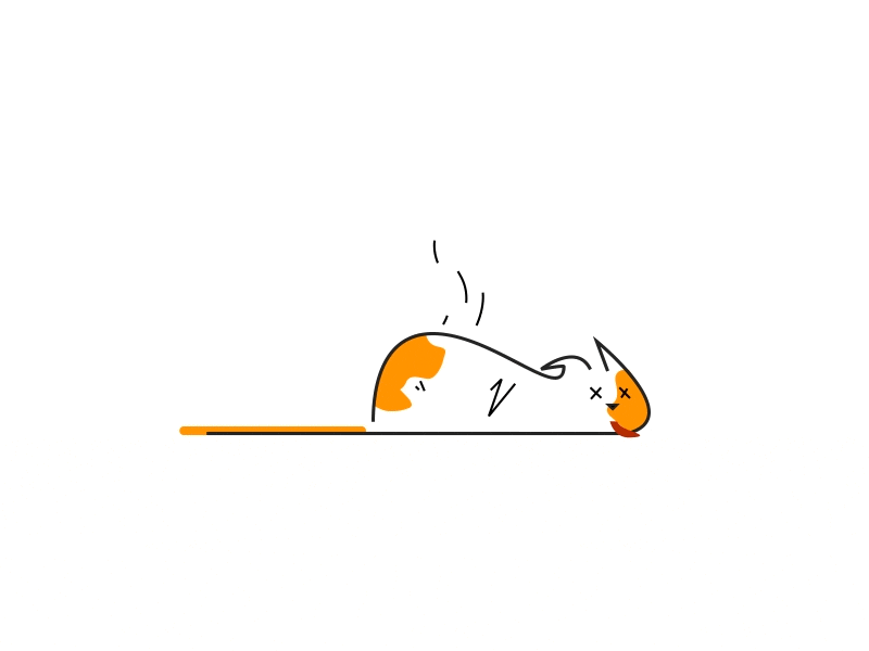 Just a dead cat animation cat curious dead illustration orange smell