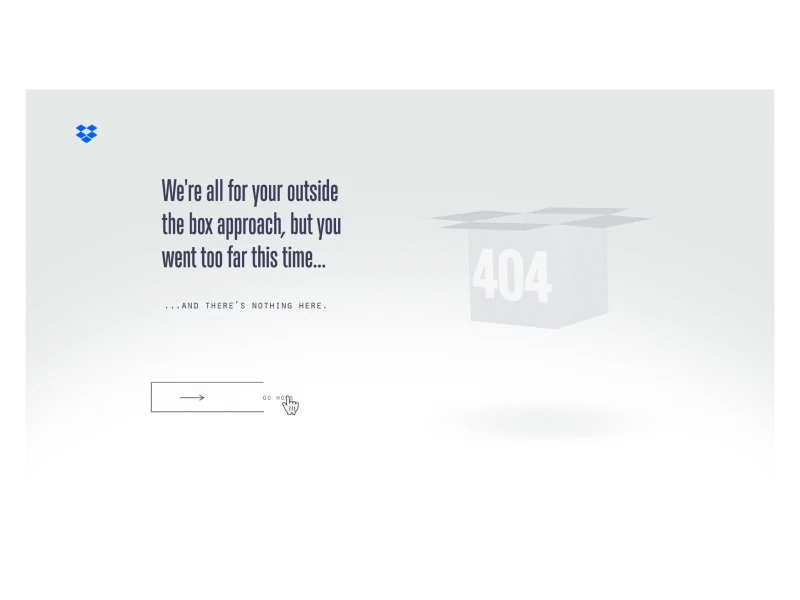 404 Page — UI Weekly Challenges-Season 02 / W [2/10] 3d 404 animation copy dropbox error gray motion graphics page ui ux web