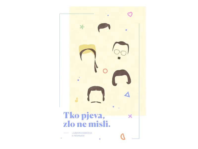 Tko pjeva, zlo ne misli - ver.2 animation characters cover illustration minimal motion movie poster simple