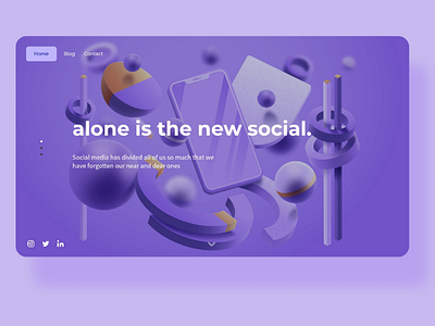 3D Illustration Landing Page