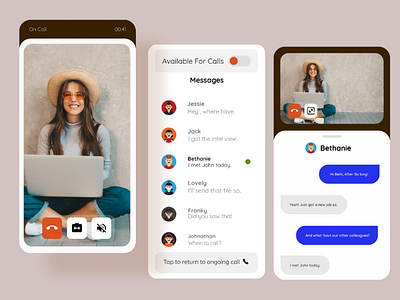 Video Calling & Messaging App app art call communication concept design inspiration landing page message mockup ui ui design ui inspiration ux ux design video web ui website website ui wireframe